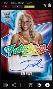 WWE Topps Slam Chrome DIGITAL SOL Ruca Legendary Auto Red /5 READ!! - Picture 1 of 1