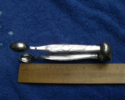 INUSUALES PINZAS DE AZÚCAR ALEMANAS tempranas plateadas-marca de castillo-firmadas IEB-tal cual Foto 1 de 4