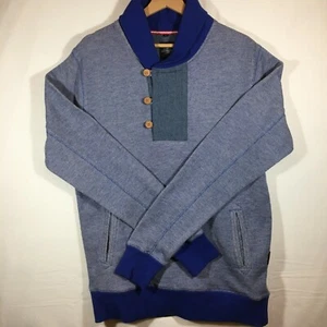 The Scifen Company Men's Sweater Large Blue Pull Over 3 Button Henley - Picture 1 of 10