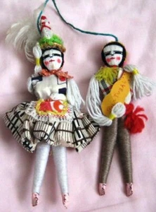 Vintage Portugal Folk handgefertigte Puppen in Nationaltracht Junge & Mädchen 6 & 7 Zoll - Bild 1 von 3