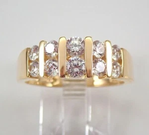 1.50CT Round Cut Lab-Created Diamond Eternity Band Ring 14k Yellow Gold Plated - Picture 1 of 4
