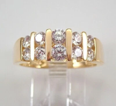 1.50CT Round Cut Lab-Created Diamond Eternity Band Ring 14k Yellow Gold Plated - Image 1 of 4