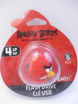 EMTEC - 4 GB USB 2.0 FLASH DRIVE - ANGRY BIRDS "RED BIRD" - NEW UNOPENED - Image 1 of 2