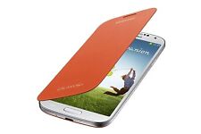 NEW GENUINE Samsung Galaxy S4 IV Orange Flip Cover Smart Phone Case OEM Folio