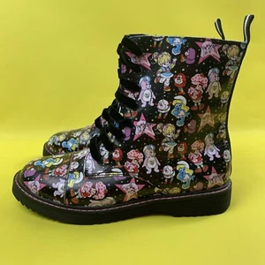 SPELLBOUND SOLES COMBAT BOOTS WOMENS SIZE UK 37 US 6.5 RAINBOW BRITE JEM CARTOON - Picture 1 of 19
