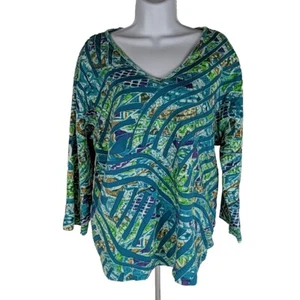 Take Two Blouse 2X Pieced Patchwork Art to Wear Mod Funky Beach Vacation Boho - Picture 1 of 10