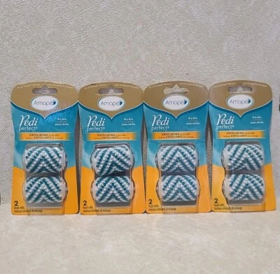 4 × Amope Pedi идеальный 2 отшелушивающая щетка заправки каждый/8 всего - Бесплатная доставка! - Изображение 1 из 4