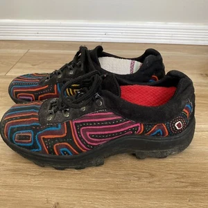 Kuna Print Eclectic Embroidered Lace Up Sneakers Womens Size 9 - Foto 1 di 7