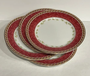 Juego de 3 platos Royal Albert Seasons of Colour Red Bread & Butter Desert COMO NUEVOS - Imagen 1 de 7