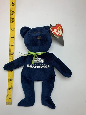 Seattle Seahawks Beanie Baby Plush Bear 2015 Ty NFL Authentic 9” Tall w Tags Cover