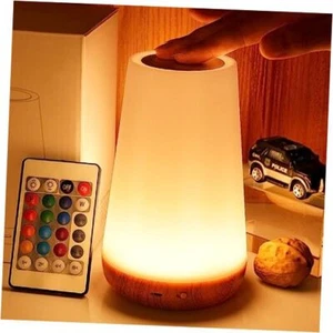 Night Light, Dimmable Touch Lamp for Bedroom, Portable Table Bedside Brown - Picture 1 of 7