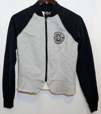Women’s Harley Davidson Full Zip Up Sweatshirt Black Gray MEDIUM - Image 1 of 4
