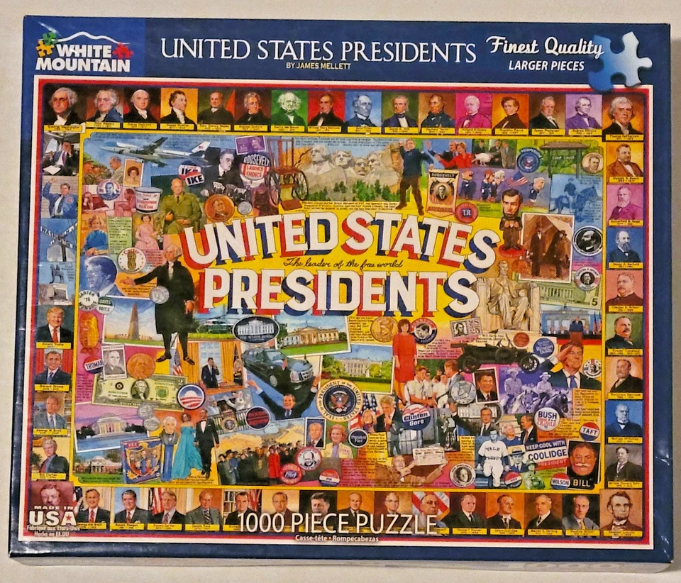 White Mountain United States Presidents Jigsaw Puzzle 1000 piece 24x30 Complete - Image 1 of 1