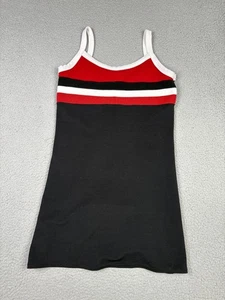 VTG Jalate Dress Womens Medium Black Red White Striped Tank Mini Stretch 90s Y2k - Picture 1 of 9