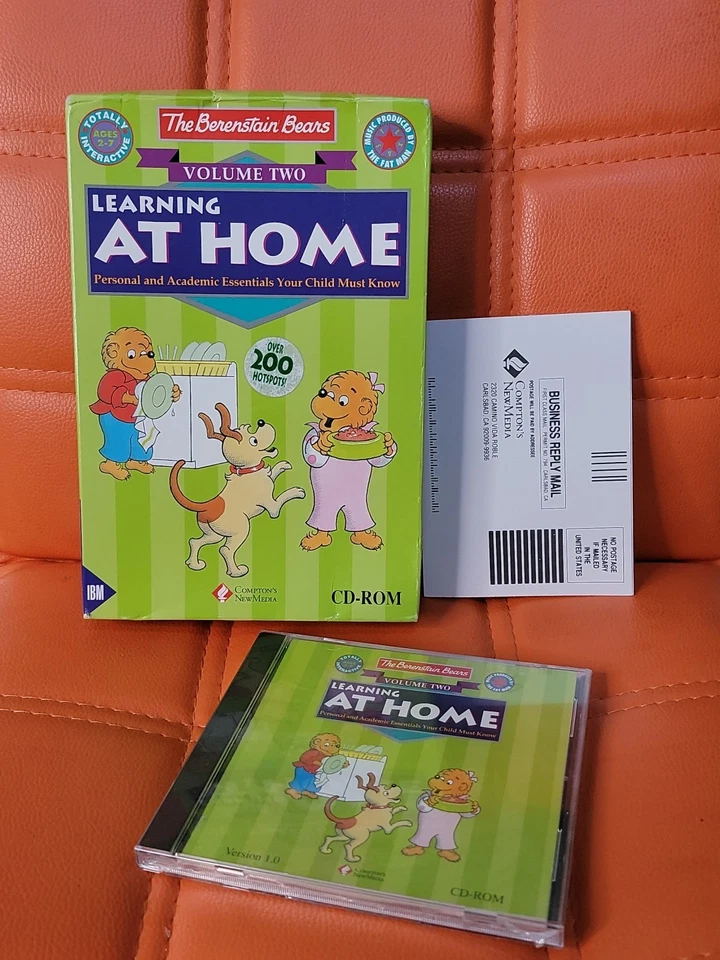 Rare HTF Berenstain Bears Volume Two Learning at Home (Windows PC CD, 1994) New - Image 1 of 1
