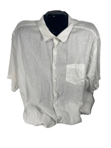Cubavera Mens 5XL White 100% Linen Button Up Front Pocket Short Sleeve Shirt - Picture 1 of 10
