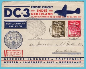 NETHERLANDS EAST INDIES first DC3 flight 1937 Koedoes - Amsterdam -Modjokerto - Picture 1 of 2