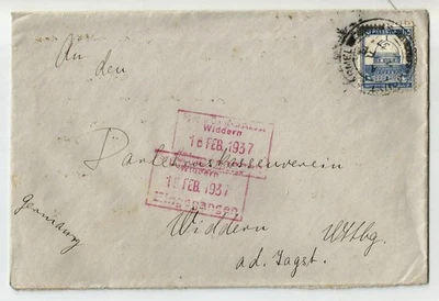 Palestina escasa portada 1937 del 'Monte Carmelo' enviada a Alemania, muy escasa Estados Unidos Foto 1 de 2