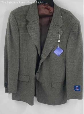 Мужской черный желтовато-коричневый блейзер Uomo Ungaro с длинным рукавом на двух пуговицах спереди размер 46R - Изображение 1 из 4