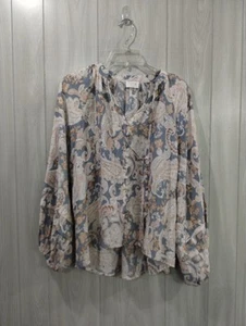 Women's Fate Floral Cottage Top Size L Peasant Office Church Business - Picture 1 of 7