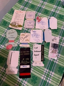 ❤️Vintage Lot Of Mixed Brand Labels and Tags Used from Clothing 1950’s - 1960’s - Picture 1 of 14