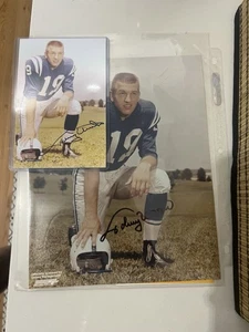 Lot Of 2 Johnny Unitas Autographs No COA (one Of The Photos 8x11 a bit wrinkled - Picture 1 of 1