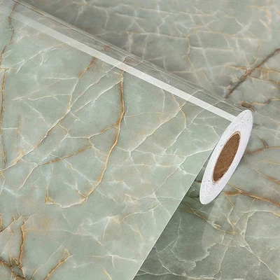 New Green Marble Contact Paper for Countertops Waterproof Granite Peel and Stick - Image 1 of 4