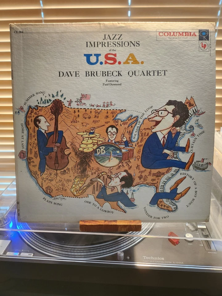 The Dave Brubeck Quartet, Jazz Impressions Of The U.S.A., 1957 1st Columbia, VG+ - Image 1 of 4