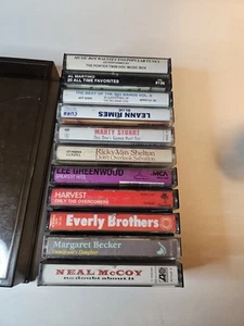 Lot Of 11 Cassette Tapes And Vintage Case ,mixed Artist's, See Pictures, (Dd1) - Picture 1 of 4