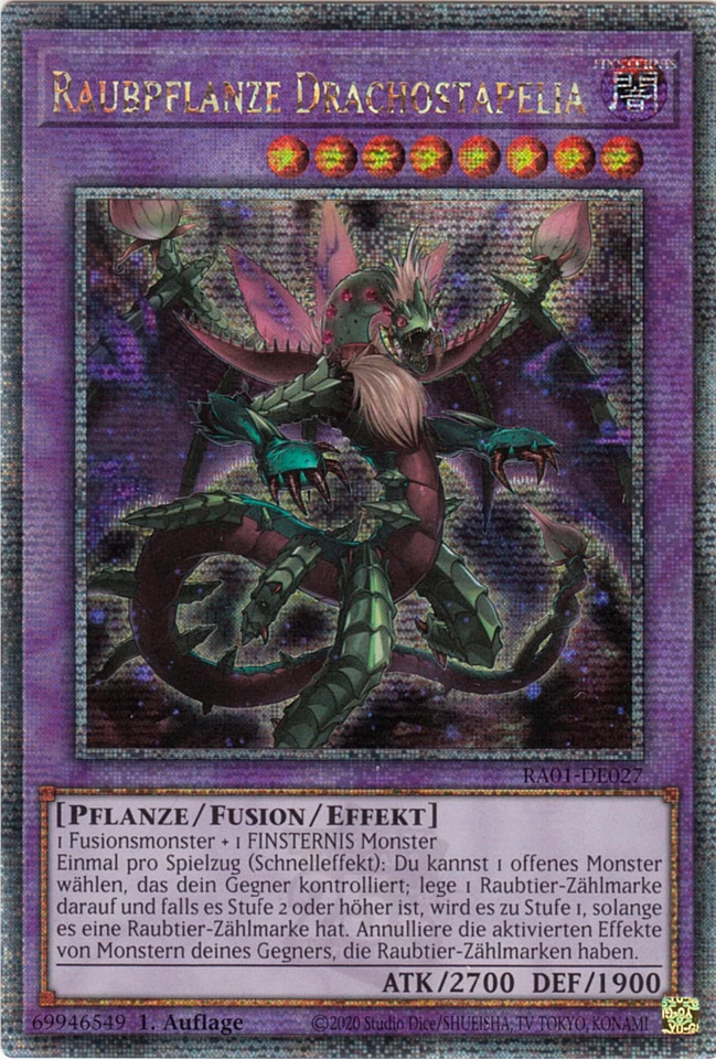 YU-GI-OH, RAUBPFLANZE DRACHOSTAPELIA, QCSCR, RA02-DE027, 1. Auflage, TOP - Bild 1 von 1