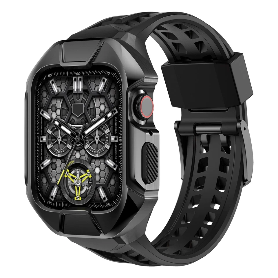 Estuche para Apple Watch Rugged Armor Pro - 45/44 mm, a prueba de golpes, correa de acero inoxidable Foto 1 de 4