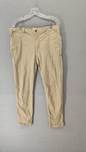 Pantalón H&M Hombre 36 Beige Frente Plano Pierna Cónica Ajuste Ajustado Elastizado Bolsillo Cortado - Imagen 1 de 21