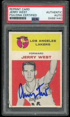 1961 Fleer novato Jerry West reimpressão assinatura automática PSA/DNA certificado autêntico - Imagem 1 de 2