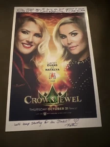 WWE Crown Jewel History 1st Woman Match Lacey Evans Vs Natalya Poster Reprint - Picture 1 of 1