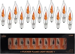 The Dreidel Company Flicker Flame Shaped Light Bulbs, 12 Count (Pack of 1) - Picture 1 of 8