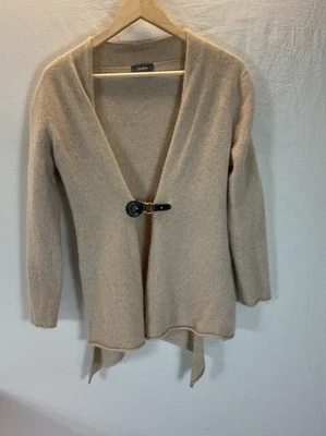 Cárdigan Neiman Marcus 100% Cachemira LG Hebilla Cerrada LARGO Mujer Tostado Foto 1 de 4
