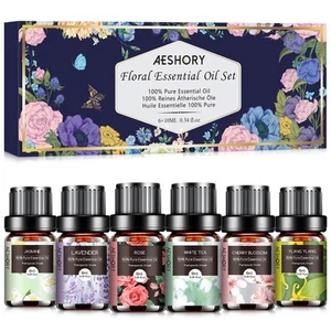 Floral Essential Oils Set - 6x10ML Fragrance Oil for Diffusers, Massage, Arom... - Picture 1 of 9