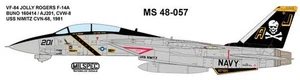 CAM DECALS (AKA) MILSPEC, MS 48-057, 1/48 SCALE, VF-84 JOLLY ROGERS, F-14A - Picture 1 of 4
