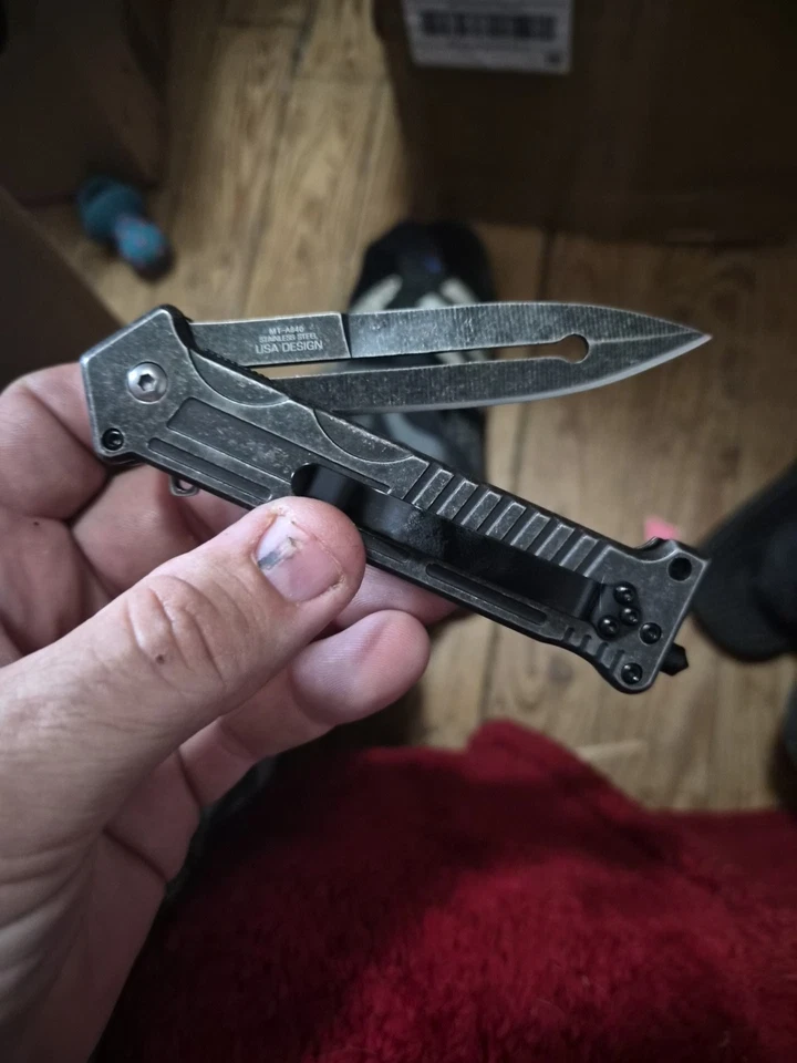 MTECH USA MT-A840P Spring Assisted Joker Knife, 4.75-Inch Closed,Stonewash - Image 1 of 4