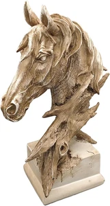 16" Animal Caballo Cabeza Busto Mesa Escultura Retro Resina Decoración del Hogar Estatua para Ser - Imagen 1 de 6