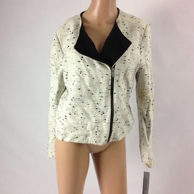 Blazer Chaqueta Classiques Entier E9 Mujer Cremallera Frontal Tweed Marfil Talla L Carrera Foto 1 de 4