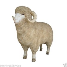 Ram Statue - Merino Ram Statue - Farm Animal Statue - Merino Ram Lifelike