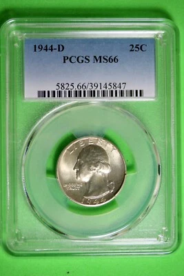 1944 D PCGS MS66 Washington Quarter #B27036 - Image 1 of 2