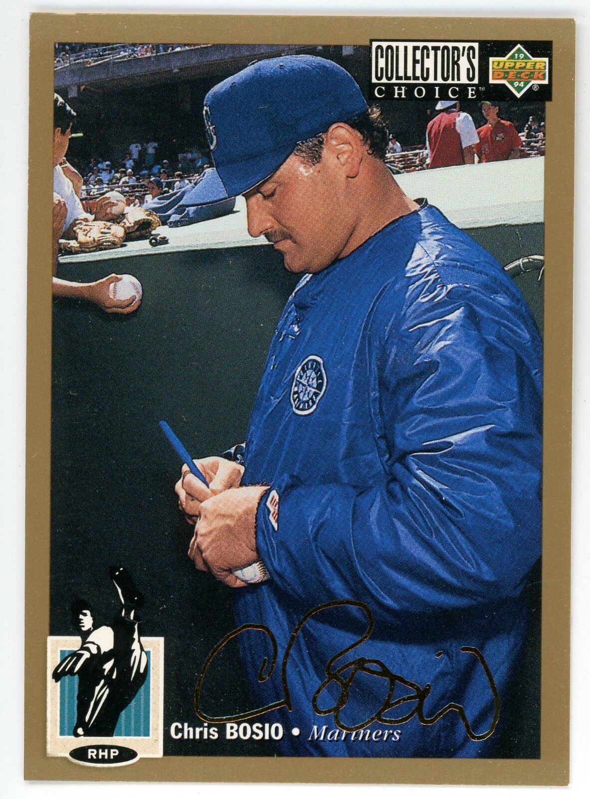 1994 Upper Deck Collectors Choice Chris Bosio Gold Signature #391 Mariners