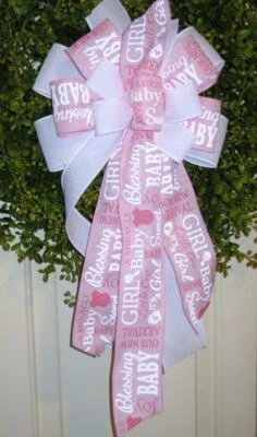 BLESSING BABY GIRL ROSA ARCO CON CABLE/CORONA DE PUERTA BUZÓN BOTÍN CERCA # 37 Foto 1 de 3