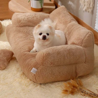 Cama suave para mascotas - Sofá cama cálido de invierno para gatos y perros con almohadilla para el cuello Foto 1 de 4