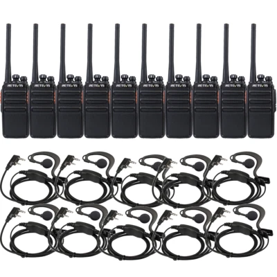 10pcs Retevis RT24 16 Kanäle Walkie Talkie+Headset VOX Schule Restaurant Hotel - Bild 1 von 4