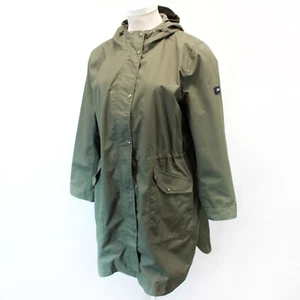 Joules Right as Rain Hoodie Olive Zip Waterproof Breathable Pockets Size 14 - Picture 1 of 13