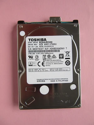 Toshiba 2TB 2.5" USB HDD MQ04UBD200 AZA AC01 JT000U June 2018 SUF HDKBD53AZA01 - Image 1 of 4