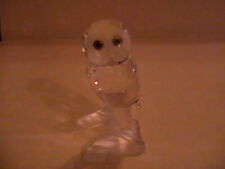 Swarovski Crystal Figurine Bird Owl On Frosted Branch, Mint, No Box or Coa